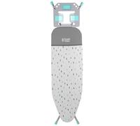 Russell Hobbs LA083234AQUA2FEU7 planche à repasser pliable - compact, 7 positions en hauteur, repose-fer réglable avec rangement de cintre, pieds antidérapants, léger, presse lisse, 115 x 33 cm