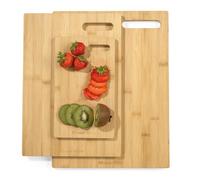 Russell Hobbs Lot de 3 planches à découper en bambou - Certifiées FSC® 25, 36 & 40 cm Planches huilées, résistantes pour préparer et servir, idéales pour découper la viande et couper les légumes
