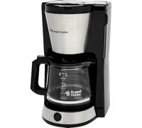 Russell Hobbs Machine à café filtre (cafetière, verseuse en verre 1,25l, 10 tasses, maintien au chaud 40 min, surface acier inox brossé, fonctions BrewNow, stop-goutte, éclairage bleu) Heaton 27400-56