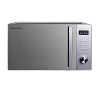 Russell Hobbs Micro-onde numérique à plat 23 L avec 800 W de puissance, 8 menus auto-cuisson, fonction décongélation et sécurité enfant en argent, RHFM2365S