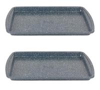 Russell Hobbs Plaques de Cuisson Antiadhésives Nightfall Stone, Set de 2, Acier au Carbone, Résistance jusqu'à 220°C, Facile à Nettoyer, Idéal pour Cuisson au Four, Gâteaux, Tartes, Pâtisseries