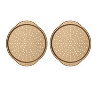 Russell Hobbs Opulence Lot de 2 plaques à pizza rondes anti-adhésives COMBO-8150 pour pain à l'ail, pains plats et plus encore, faciles à nettoyer, sans PFOA, passe au four jusqu'à 220 degrés, 37 cm,