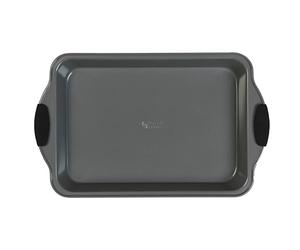 Russell Hobbs Pearlised Plat de Cuisson Rectangulaire 40cm, Plat à Four Avec Poignées Antidérapantes en Silicone, Plat Rôtissoire Anti-Adhésif en Acier Carbone, Sans PFOA, Passe au Four Jusqu'à 200°C