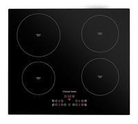 Russell Hobbs Plaque de cuisson à induction 59 cm de large avec 4 zones de cuisson, 9 niveaux de puissance, contrôle tactile et nettoyage facile, coupure de sécurité, minuterie et affichage LED