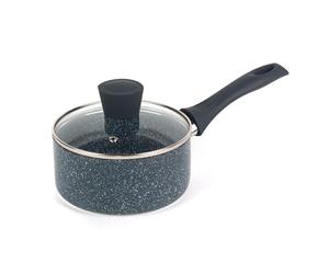 Russell Hobbs RH00844EU Nightfall Stone 16cm Casserole Antiadhésive avec Couvercle en Verre Trempé et évent de vapeur, Casseroles à Soup en Aluminium Pressé, Sans PFOA, Induction/va au lave-vaisselle