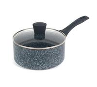 Russell Hobbs RH00846EU Nightfall Stone 20cm Casserole Antiadhésive avec Couvercle en Verre Trempé et évent de vapeur, Casseroles à Soup en Aluminium Pressé, Sans PFOA, Induction/va au lave-vaisselle