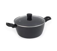 Russell Hobbs RH03266EU7 Verde Thermocollar 28 cm Casserole avec Couvercle - Revêtement Antiadhésif en Céramique, sans Pfas, Pot à Soupe Corps en Aluminium Recy vec Indicateur de Température