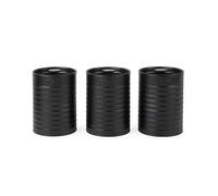 Russell Hobbs RH03268EU7 Ribbed Ensemble de 3 bidons - Ensemble de 3 bidons de rangement de cuisine pour le thé, le café et le sucre, acier durable, couvercles à tirette, facile à nettoyer, noir