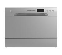 Russell Hobbs RH6TTDW0D1S Mini lave-vaisselle de table compact avec 6 réglages de place, écran LED, contrôle par boutons, 6 programmes, portable et efficace, minuterie 24 heures, mode rinçage et éco