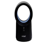 Russell Hobbs RHBLDLUSB25B Ventilateur de bureau silencieux sans pales avec éclairage ambiant, rechargeable par USB, batterie de 2 heures, 3 réglages de vitesse, ventilateur électrique portable 6 W,