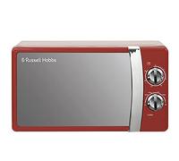 Russell Hobbs RHMM701R Micro-ondes manuel monofonction 700 W, 17 l, 5 niveaux de puissance, sonnerie et minuterie, fonction décongélation, nettoyage facile, rouge