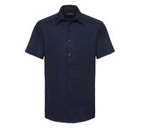Russell Manche Courte Entretien Facile Coton Mélange sur Mesure Chemise Oxford