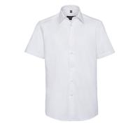 Russell Manche Courte Entretien Facile Coton Mélange sur Mesure Chemise Oxford