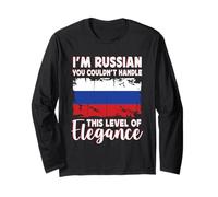 Russia Flag Proud Elegant Russian Boyfriend Girlfriend Manche Longue