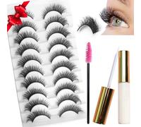 Russiamp Brosse à cils réutilisable, faite à la main, aspect naturel 3D