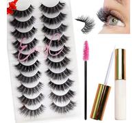 Russiamp Brosse à cils réutilisable, faite à la main, aspect naturel 3D