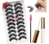 Russiamp Brosse à cils réutilisable, faite à la main, aspect naturel 3D