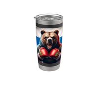 Russian Bear Boxer Russie KIckboxer boxe kickboxing Gobelet isotherme en acier inoxydable double paroi