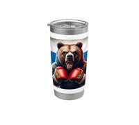 Russian Bear Boxer Russie KIckboxer boxe kickboxing Gobelet isotherme en acier inoxydable double paroi