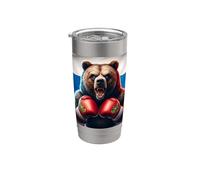 Russian Bear Boxer Russie KIckboxer boxe kickboxing Gobelet isotherme en acier inoxydable double paroi