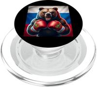 Russian Bear Boxer Russie Kickboxer Boxe Kickboxing PopSockets PopGrip pour MagSafe