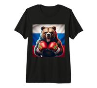 Russian Bear Boxer Russie Kickboxer Boxe Kickboxing T-Shirt Haut de Gamme