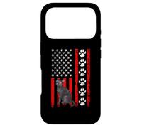 Russian Blue Cat 4th of July Patriotic American Flag Paws Coque pour iPhone 17 Pro