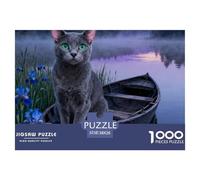 Russian Blue ChatsPuzzle 1000 Pièces Puzzle Adulte Cute Chats Adulte Puzzle De Qualité Supérieure 38x26cm/1000pcs