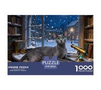 Russian Blue ChatsPuzzle 1000 Pièces Puzzle Adulte Cute Chats Adultes Et Enfants Puzzle De Qualité Supérieure 38x26cm/1000pcs