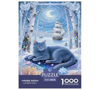 Russian Blue1000 Pièces Aquarelle Puzzle Animal pour Adultes De Jeu pour Adultes Parfaitpourla Détente Paysagedes QuatreSaisons 38x26cm/1000pcs