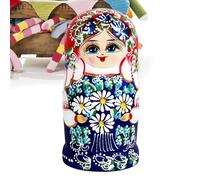 Russian Nesting Dolls - 7 Pieces Wooden Daisy Pattern Stacking Dolls, Hand-Painted Decorative Tabletop Art for Kids Teens Adults Collectors Students, Birthday Holiday Office, Wooden Doll, Colorful