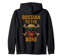 Russian To The Bone Russia Pride Crâne et os croisés Sweat à Capuche