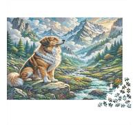 Russian Toy Carton Rigide Mélange de Colley sur Un Rocher près d’Un ruisseau forestier Puzzle Classique Activité relaxante pour Toute la Famille 38x26cm/1000 pièces