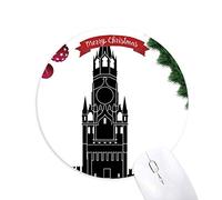 russie moscou kremlin modèle silhouette tapis de souris en caoutchouc de sapin de noël