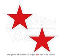 russie russe Azur URSS Soviétique de type 1 étoile rouge Avion de Spitfire 7,6 cm (75 mm) Stickers Stickers muraux en vinyle, X2
