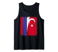 Russie Turquie Demi Drapeau Turquie Turquie Russe Maillot Débardeur