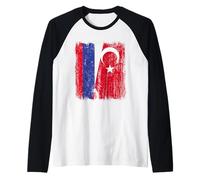 Russie Turquie Demi Drapeau Turquie Turquie Russe Maillot Manche Raglan