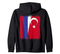 Russie Turquie Demi Drapeau Turquie Turquie Russe Maillot Sweat à Capuche