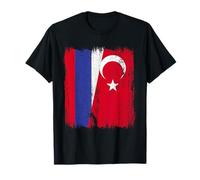 Russie Turquie Demi Drapeau Turquie Turquie Russe Maillot T-Shirt