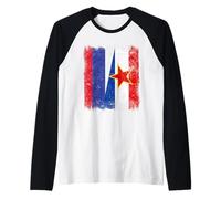Russie Yougoslavie Demi-Drapeau Russe Yougoslavie Patrimoine yougoslave Manche Raglan