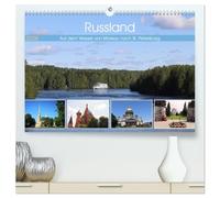 Russland - Auf dem Wasser von Moskau nach St. Petersburg (hochwertiger Premium Wandkalender 2026 DIN A2 quer), Kunstdruck in Hochglanz: Russische Städte mit tollen Kirchen und Klöstern.