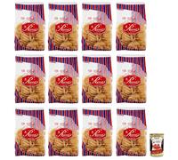 Russo Lot de 12 tagliatelles Nido N°111 Pâtes à semoule de blé dur, 100 % blé italien, paquet de 500 g + boîte de 400 g