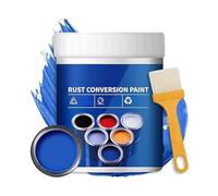 Rust Conversion Paint, MultiFunctional Water-Based Metal Rust Remover with Brush Colour Steel Tile Renovation, For Metal, Fences, Car, Industrial Equipment (Blue,500G)