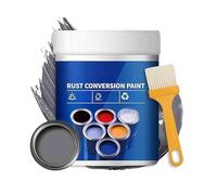 Rust Conversion Paint, MultiFunctional Water-Based Metal Rust Remover with Brush Colour Steel Tile Renovation, For Metal, Fences, Car, Industrial Equipment (Grey,500G)