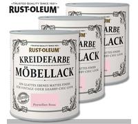 Rust-Oleum 3 x 750 ML Couleur de Craie Vernis Meubles Porcelaine Rose Minable