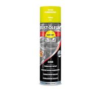 Rust-Oleum Hard Hat Couche de finition Fluorescente, Peinture fluorescente en aérosol pour réalisation de marquages de sécurité, de codes de couleur sur le métal, le bois et le béton, 500ml (Jaune)
