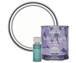 Rust-Oleum Peinture Blanche Résistante à l'eau pour Carrelage de Salle de Bain, Finition Brillante - Craie Blanche 750ml