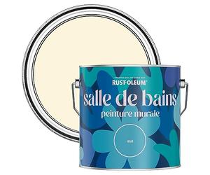 Rust-Oleum Peinture Blanche Résistante à l'eau pour Murs de Salle de Bains, Finition Mate - Crème Fouettée 2.5L