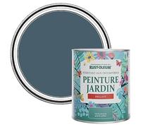 Rust-Oleum Peinture Bleue Résistante à l'humidité pour Jardins, Finition Brillante - Bleu Dessin 750ml