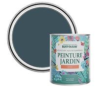 Rust-Oleum Peinture Bleue Résistante à l'humidité pour Jardins, Finition Satinée - Bleu du Soir 750ml